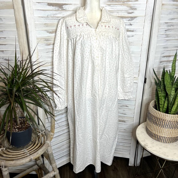 AMANDA STEWART COUNTRY Women's VINTAGE Cotton Flannel Sleep Dress Rosebud XL - Picture 2 of 12